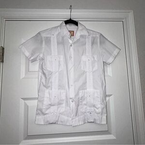 SUNINCANS Guayabera Button Down Short Sleeve Shirt